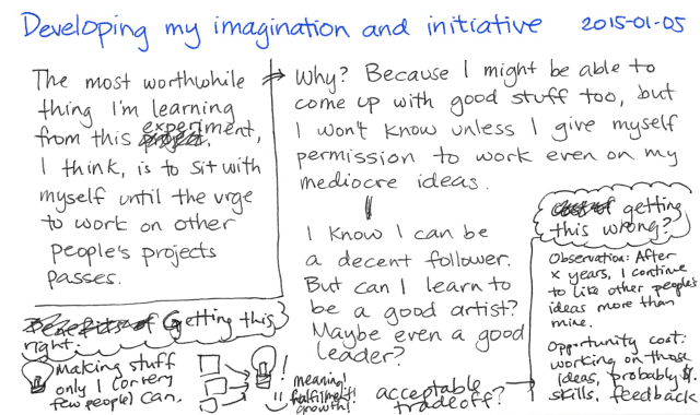 2015-01-05 Developing my imagination and initiative -- index card