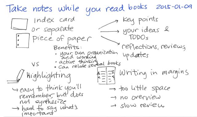 2015-01-09 Take notes while you read books -- index card