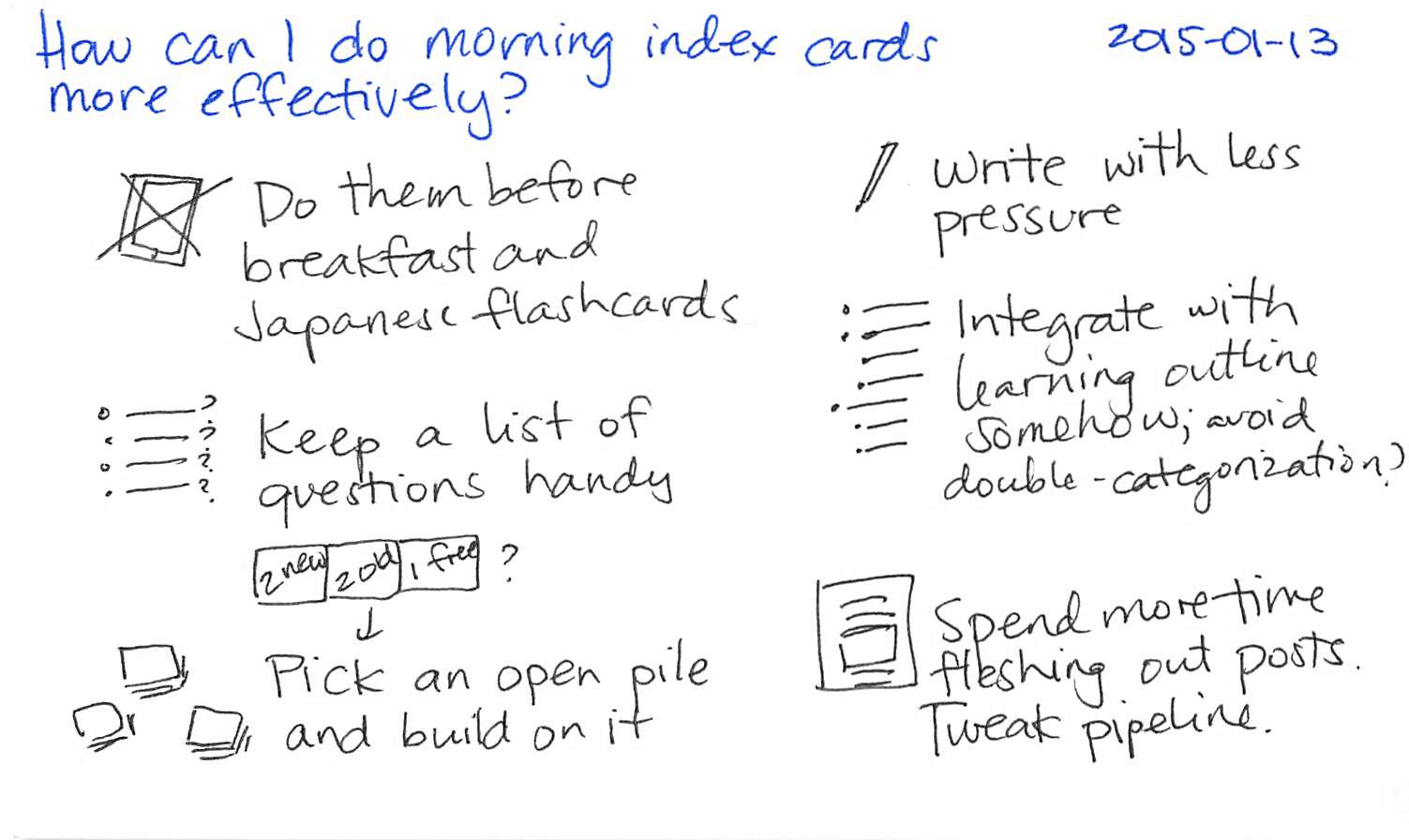 Drawing thoughts on index cards Sacha Chua