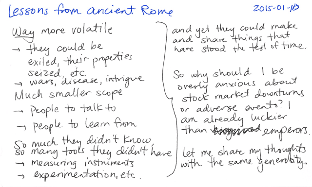 2015-01-10 Lessons from ancient Rome -- index card #philosophy