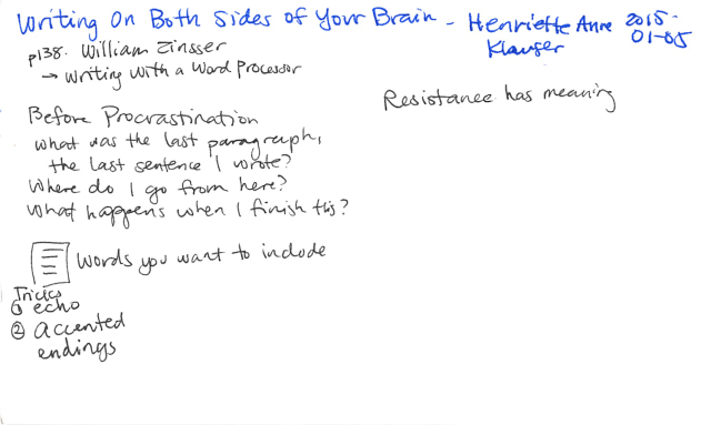 2015-01-15 Writing on Both Sides of Your Brain - Henriette Anne Klauser -- index card #book #raw