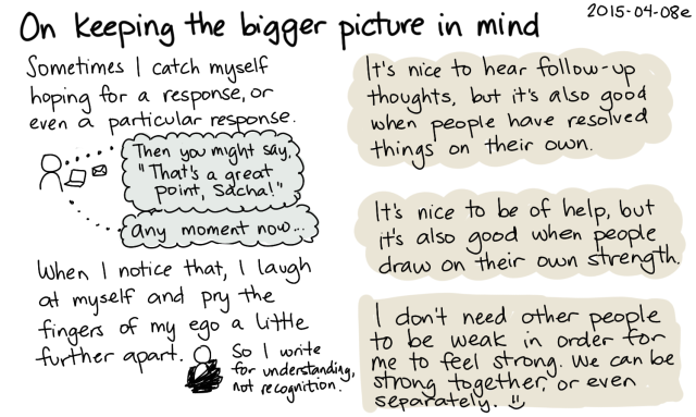 2015-04-08e On keeping the bigger picture in mind -- index card #connecting #support #ego