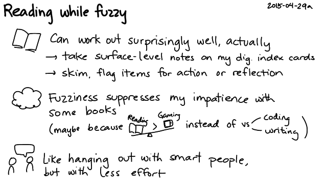 2015-04-29a Reading while fuzzy -- index card #reading #fuzzy