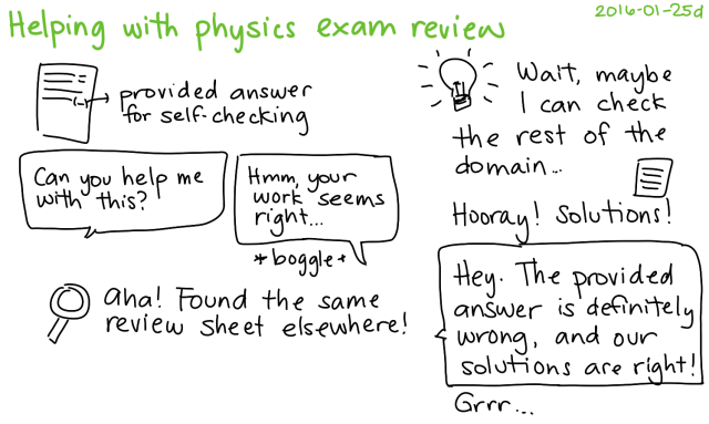 2016-01-25d Helping with physics exam review -- index card #studying #tutoring #family #school